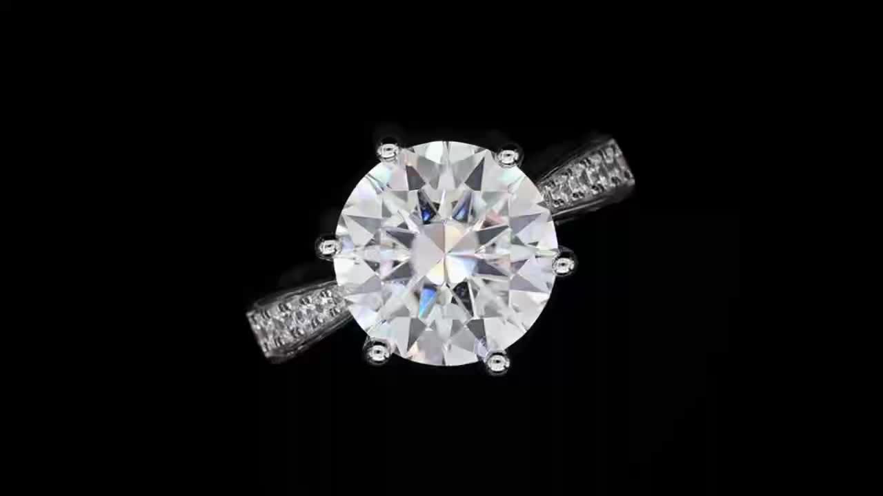 Men's 5-Carat Moissanite Ring, Classic Luxury Prong Setting